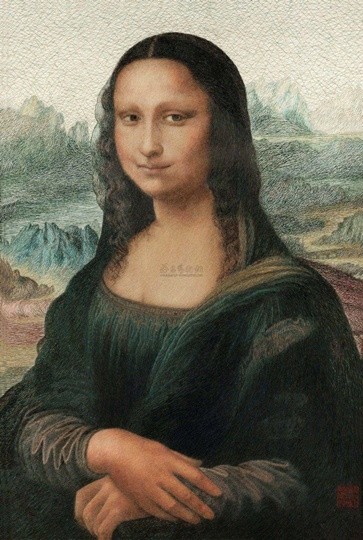 蘇繡精品,《蒙娜麗莎》,刺繡精品