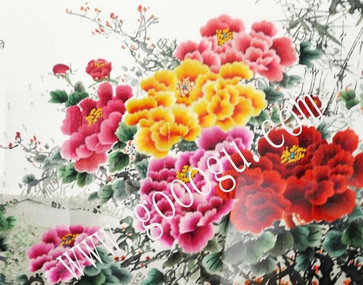精品牡丹花、繡工精細(xì)