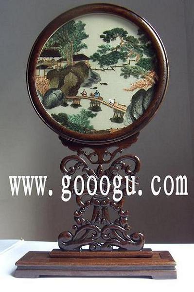 風景刺繡臺屏 蘇繡工藝品 中國刺繡