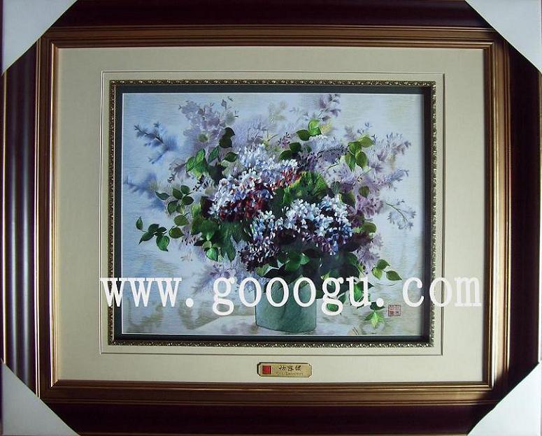 蘇州刺繡精品，高檔刺繡工藝品，花卉刺繡畫(huà)