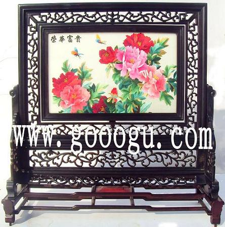 高檔牡丹雙面繡,牡丹蘇繡精品