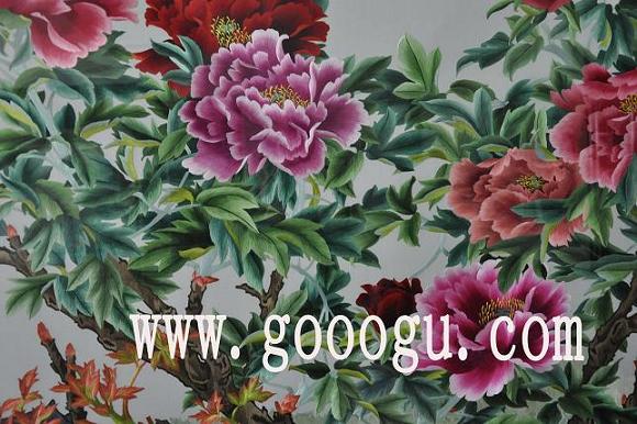 蘇繡屏風,刺繡屏風圖,榮華富貴刺繡畫