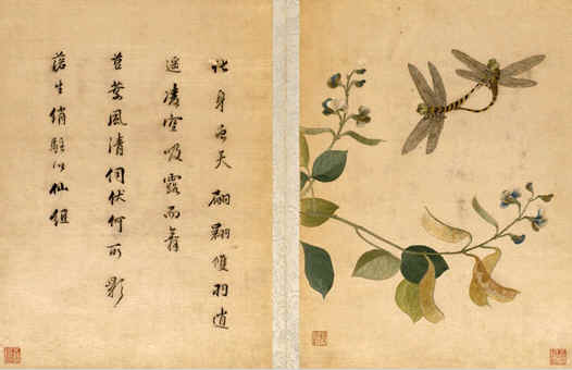 《扁豆蜻蜓圖》,顧繡宋元名跡之七，上海顧繡，上海刺繡名作