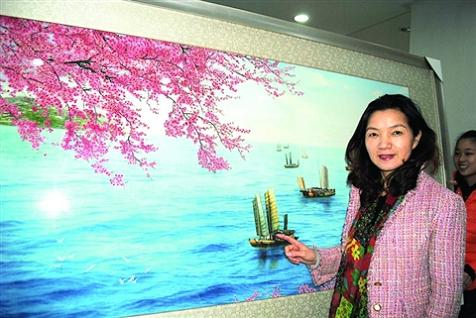 蘇繡,春早江南,蘇繡大師,蘇繡人民大會堂壁畫