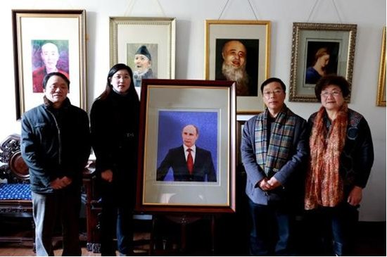 人物刺繡肖像，蘇繡肖像定制，人物刺繡定做，普京肖像定做